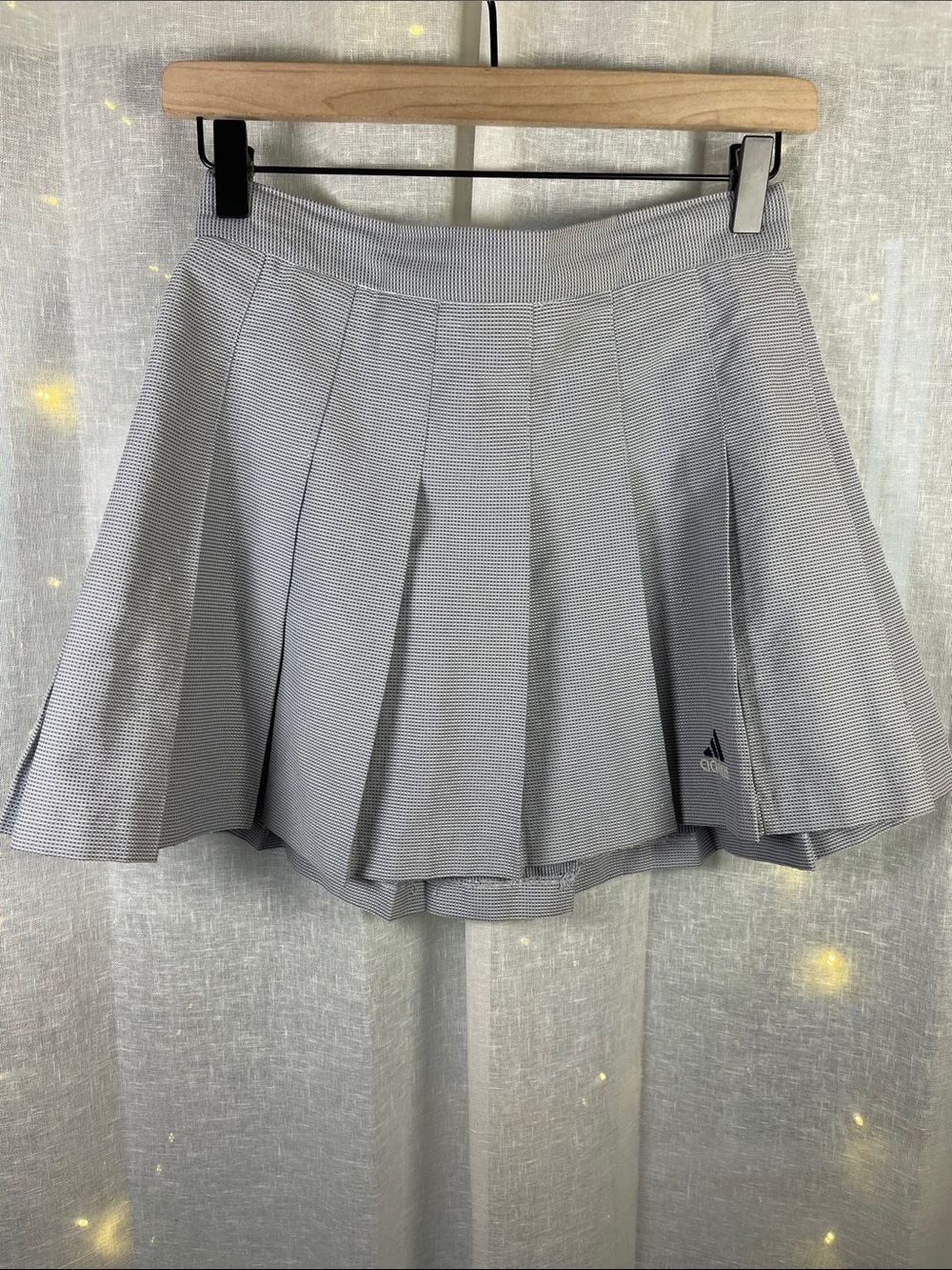 adidas Light Gray Pleated Skirt with Built-In Shorts